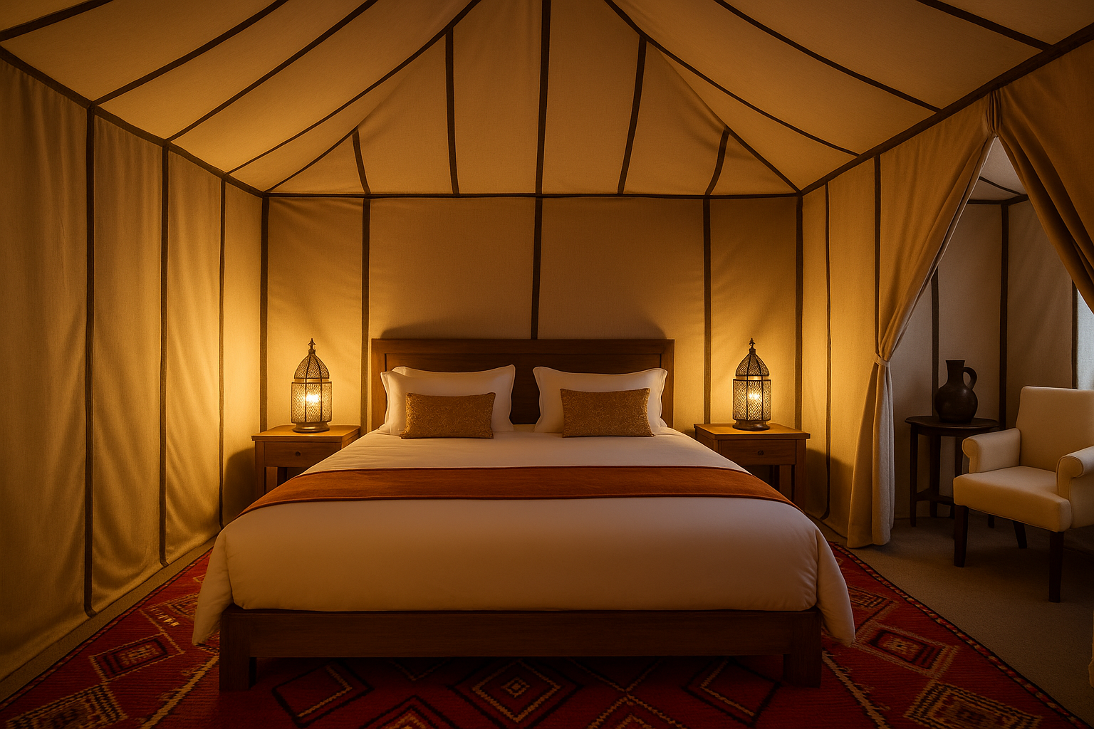 luxury camp in the sahara