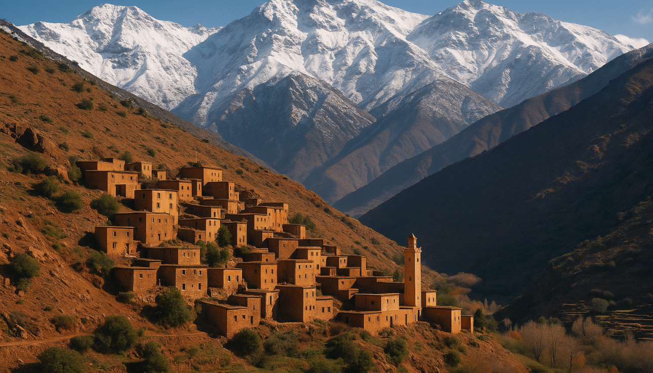 Atlas Mountains with autumn colors, representing the best months to travel to Morocco