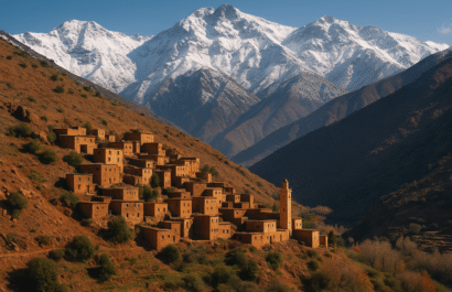 Atlas Mountains with autumn colors, representing the best months to travel to Morocco