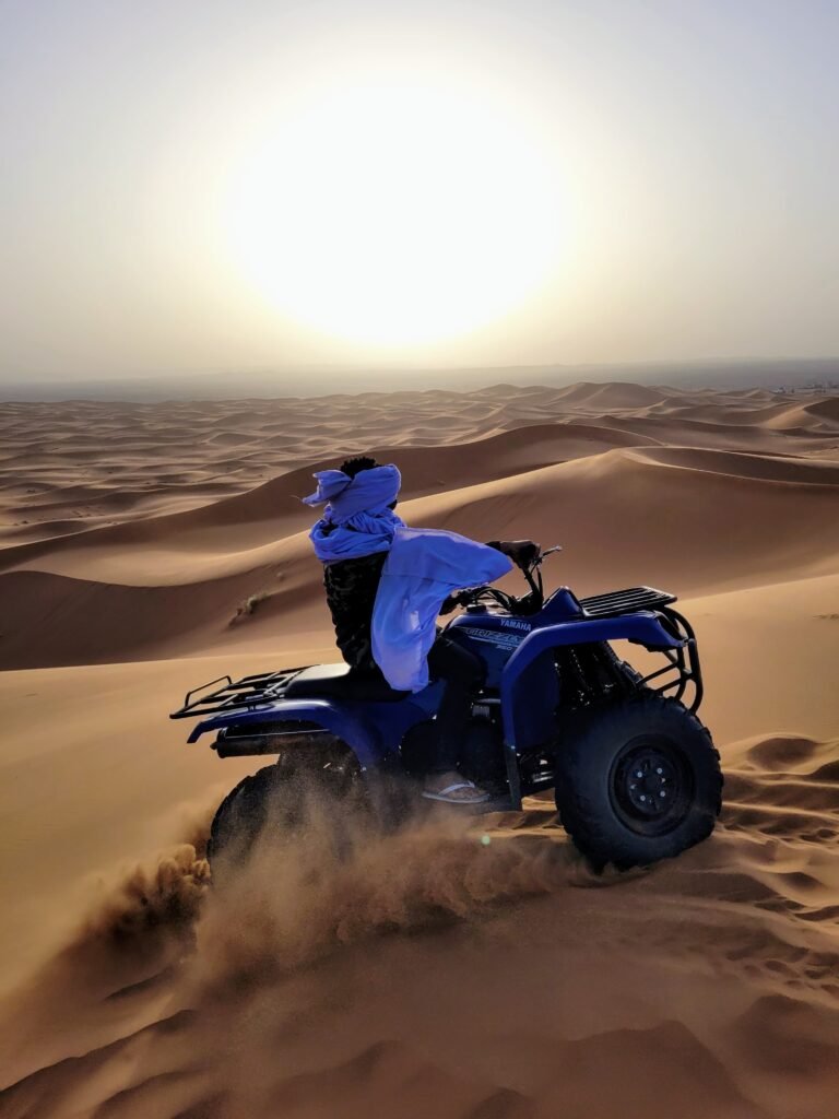 ATV on sund dunes in merzouga