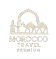 Logo of Morocco Travel Premium with Moroccan arch and guide leading camels, symbolizing Morocco desert tours from Marrakech